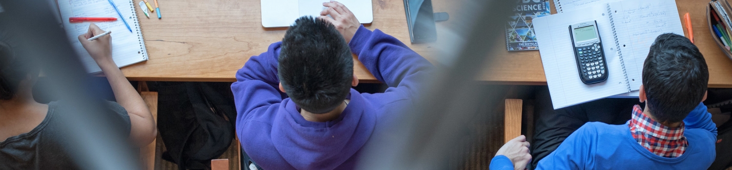 Student working on laptop